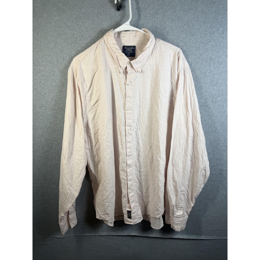 Abercrombie & Fitch Shirt Mens 2XL Pink Button Down Long Sleeve Cotton Casual